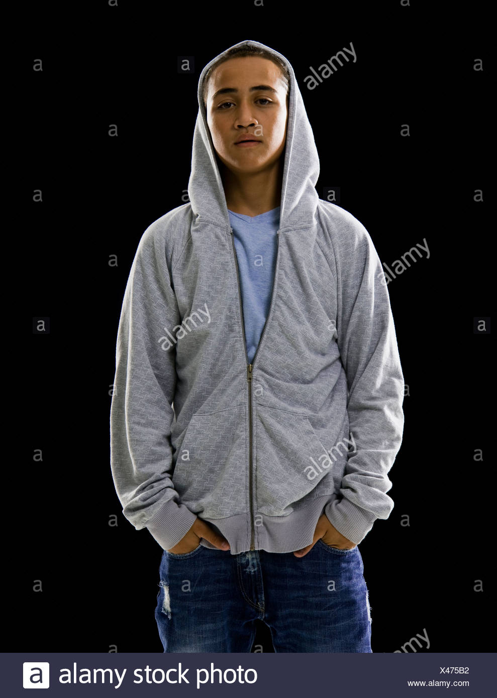 in a hoodie