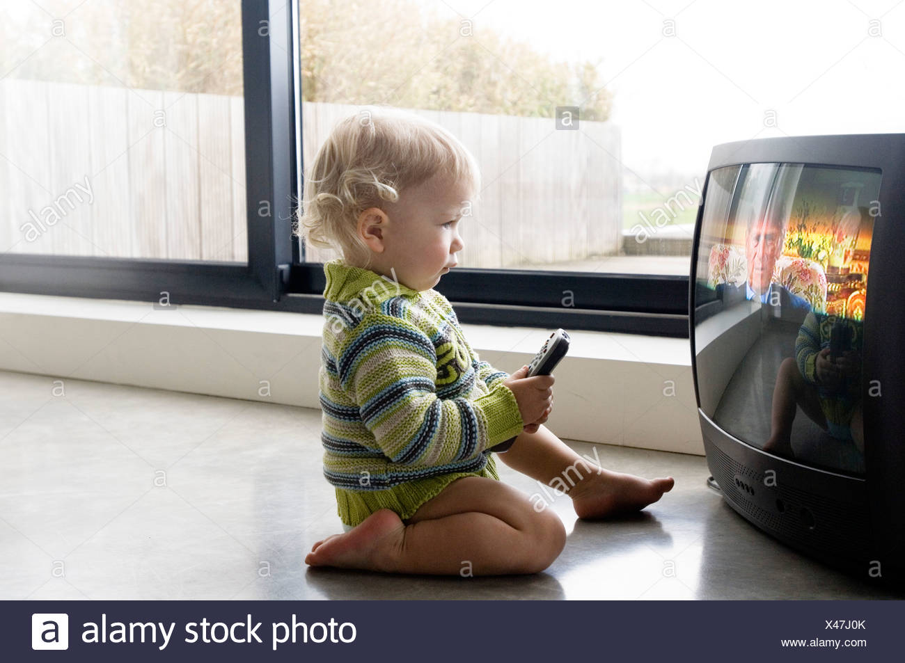 Little boy watching TV Stock Photo 277992307 Alamy