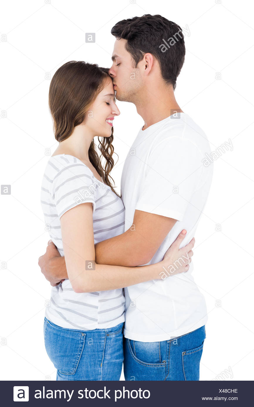 Cute Couple Embracing And Kissing Stock Photo Alamy