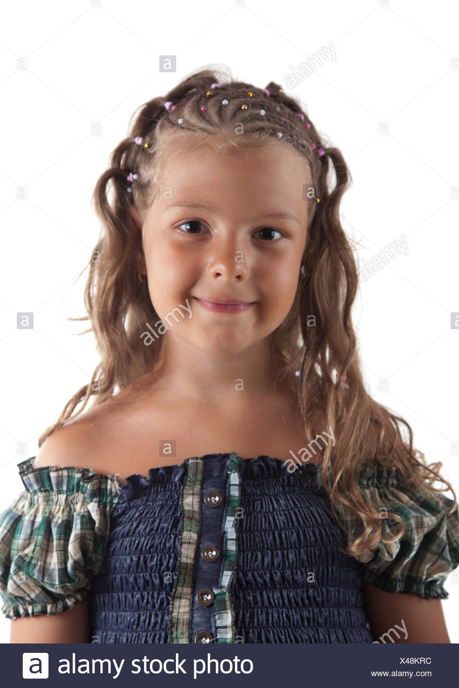 Cute Little Girl With Pigtail Hairstyle Stock Photo 278015680 Alamy