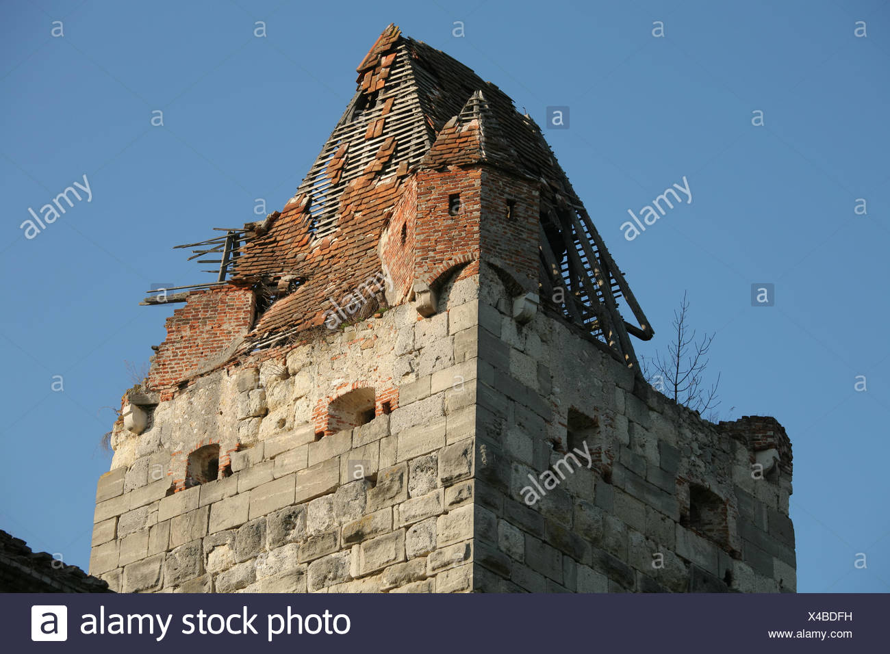 Tower Wall Facade Brick Construction Site Tower Window Porthole