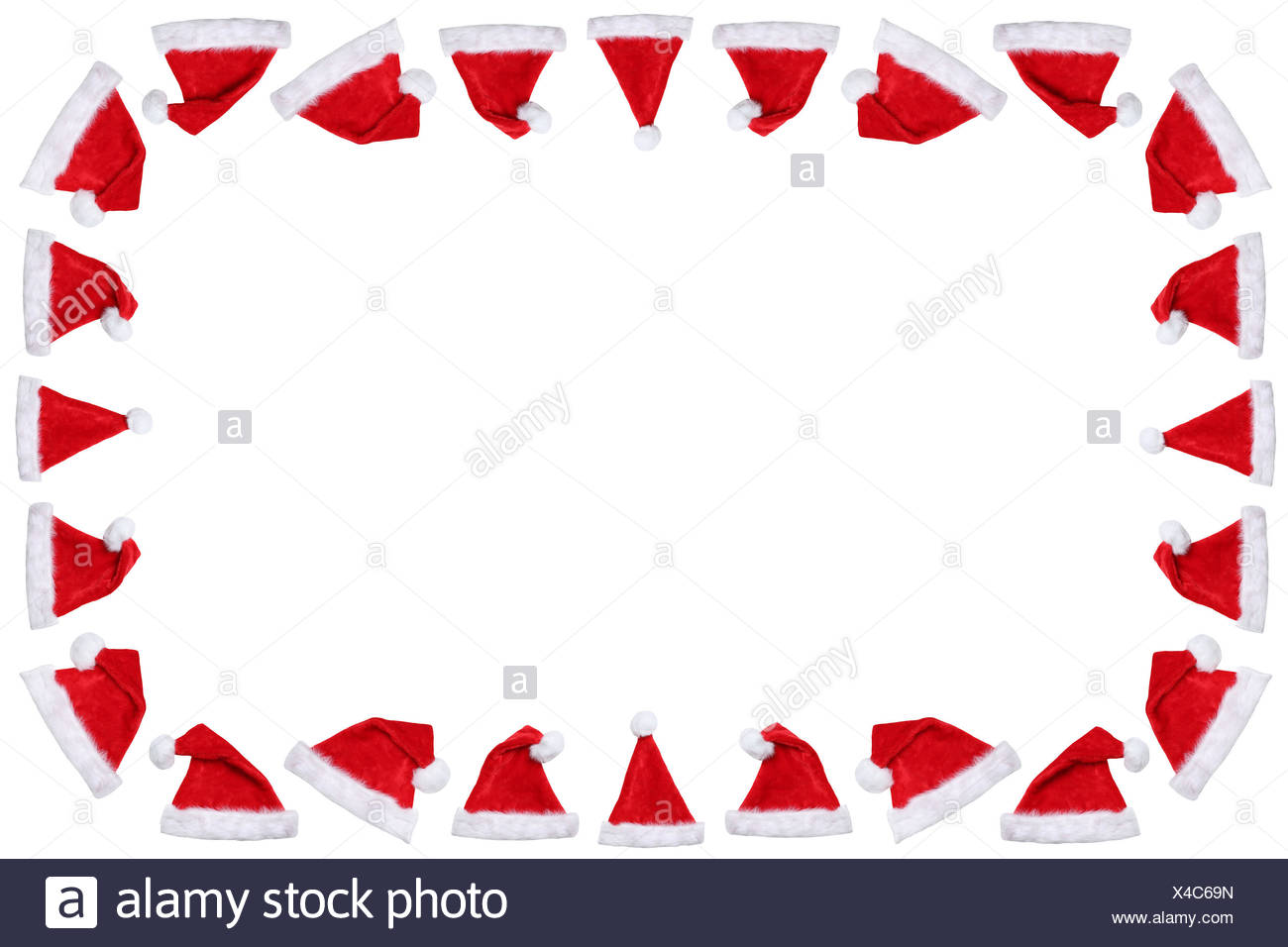 Weihnachtsmutzen Weihnachtsmutze Mutzen Vom Weihnachtsmann Nikolaus An Weihnachten Rahmen Textfreiraum Copyspace Freisteller Freigestellt Vor Einem Weissen Hintergrund Stock Photo Alamy