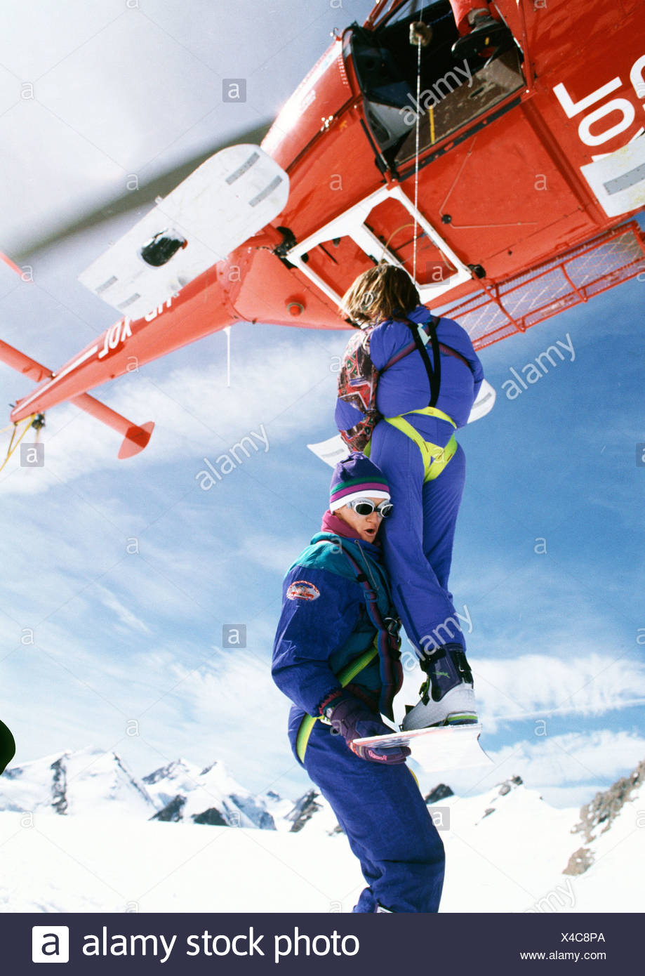 helicopter lifeguard Stock Photo