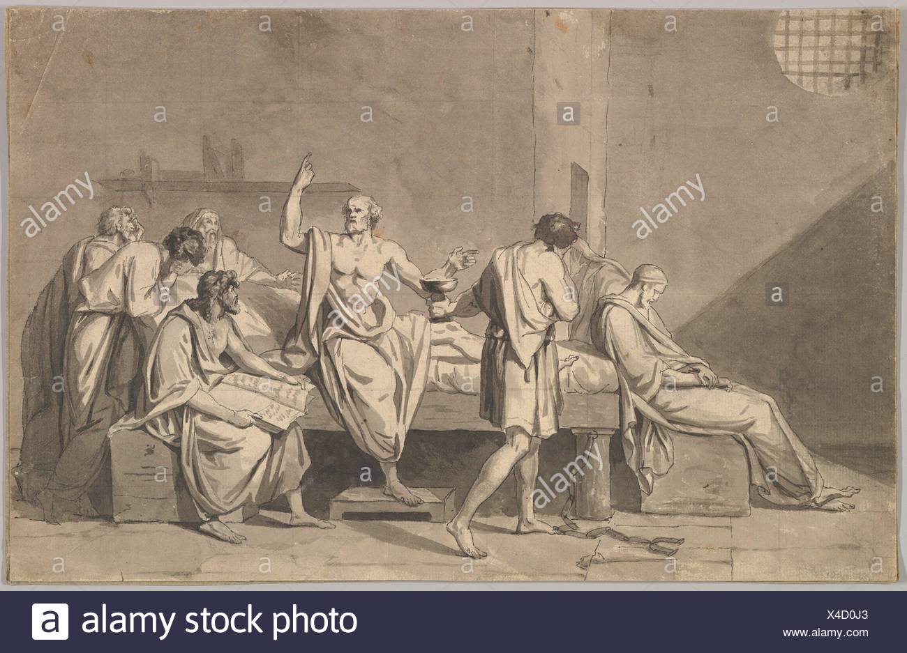 Artist: Jacques Louis David (French, Paris 1748-1825 Brussels); Date: ca. 1782; Medium: Pen and black ink, with brush and gray
