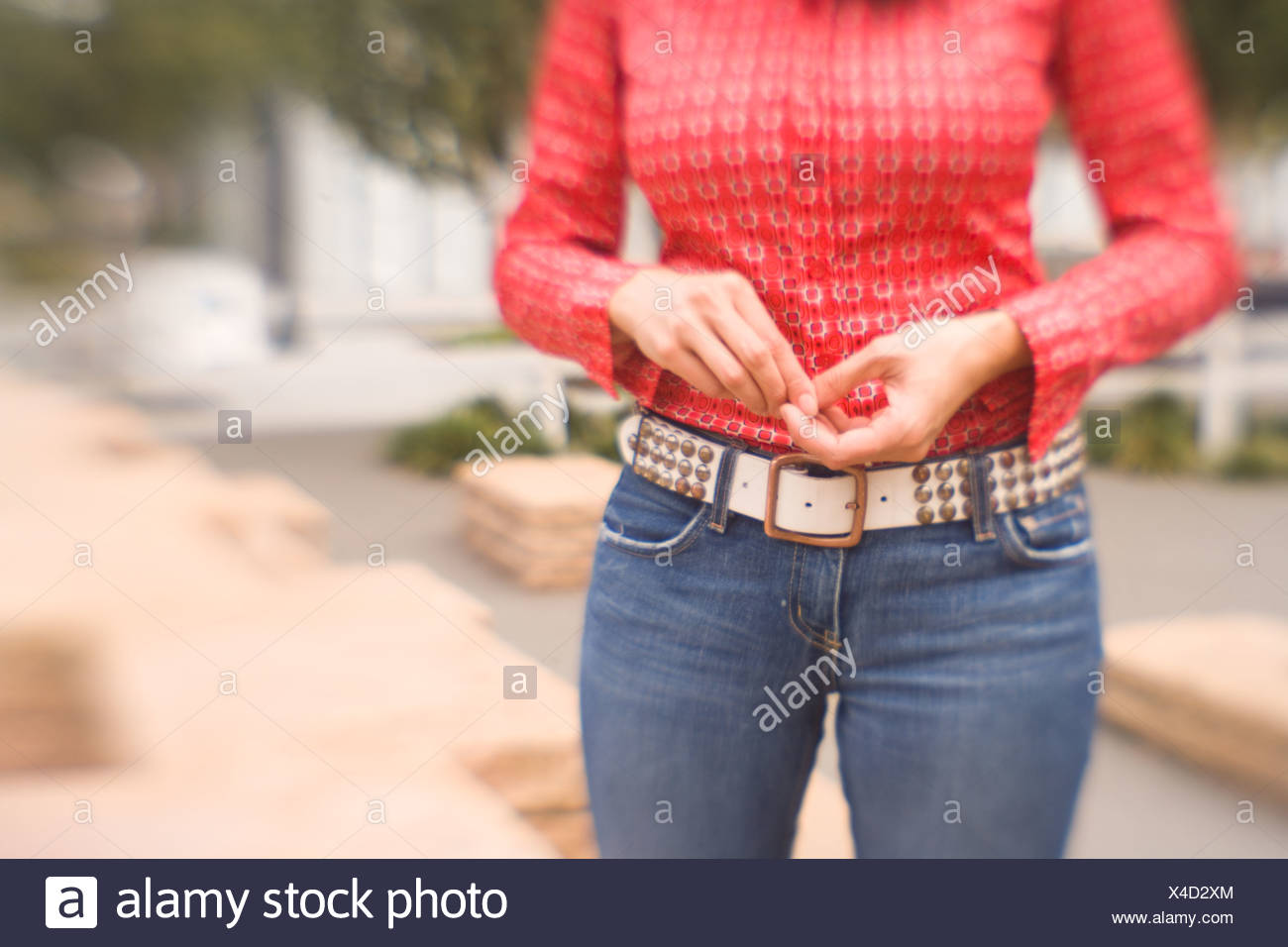 belt with blue jeans