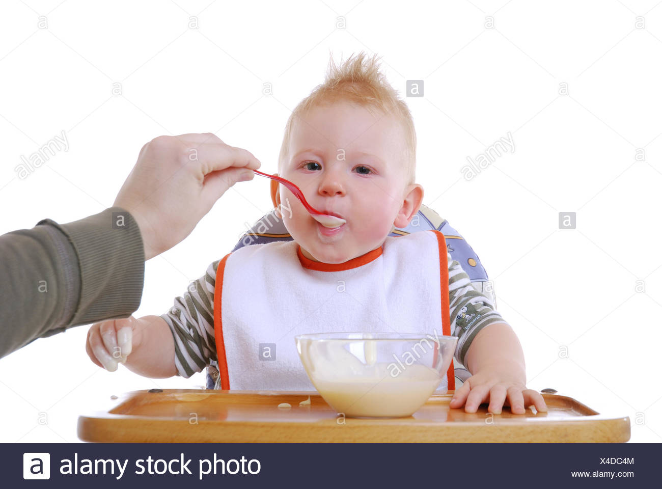 Baby Feed Pap Young Younger Child Eating Eat Eats Chair