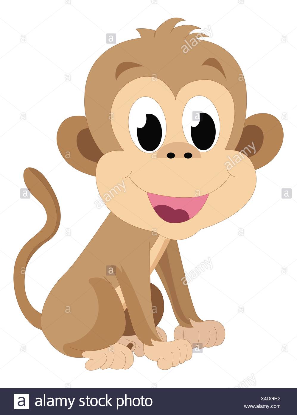 Baby Monkey Brown Smiling Vector Illustration Stock Photo Alamy