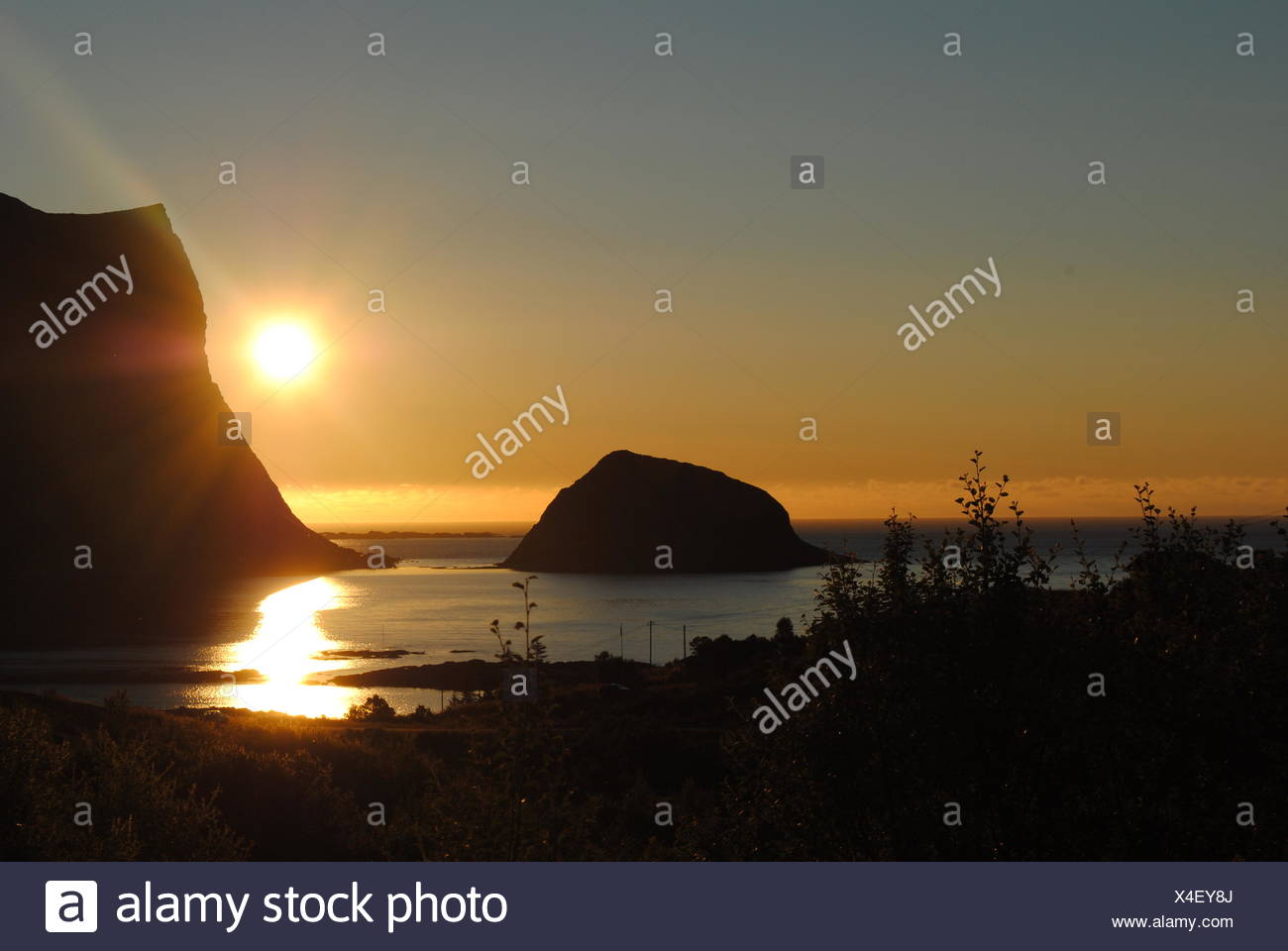 Midnattsol P N Hauklandstranda Stock Photo Alamy Midnattsol P N Hauklandstranda Stock Photo Alamy