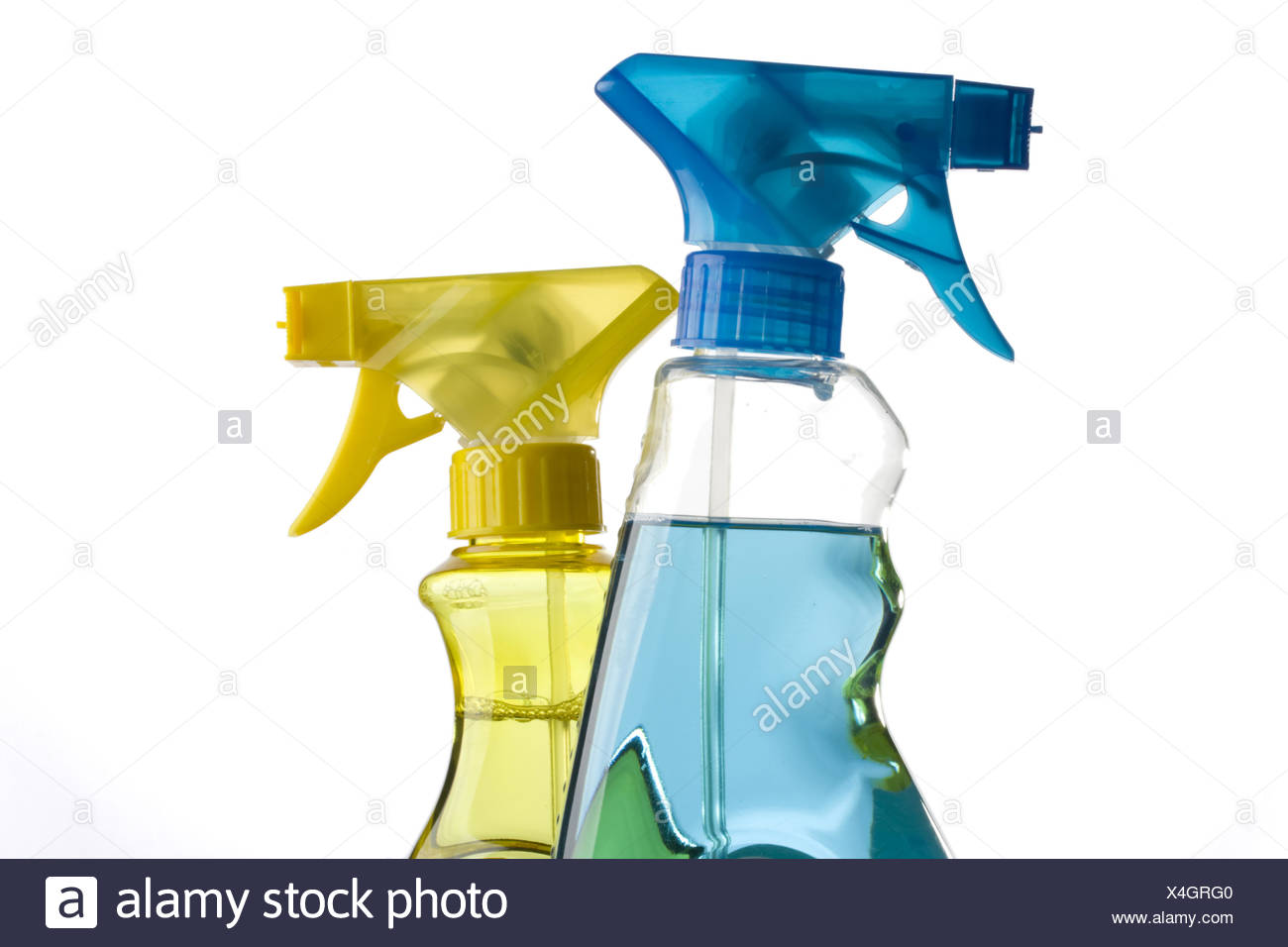 Download Blue And Yellow Trigger Spray Bottles Stock Photo 278194224 Alamy PSD Mockup Templates