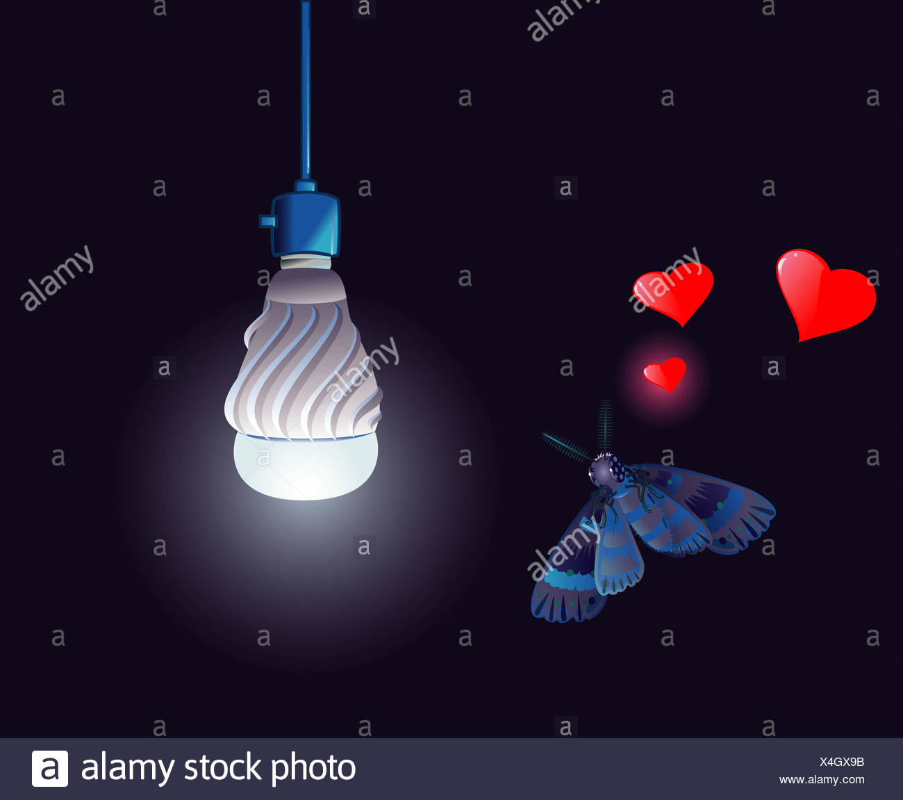 Moth Light Bulb Stock Photos & Moth Light Bulb Stock Images Alamy