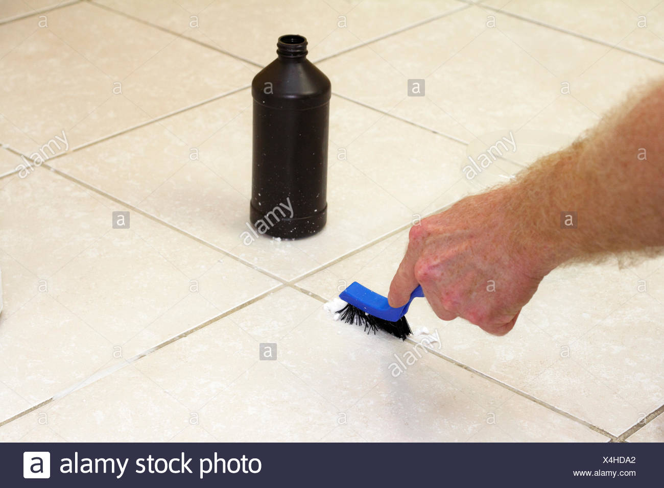 Cleaning Floor Grout With Baking Soda Stock Photo 278208170 Alamy