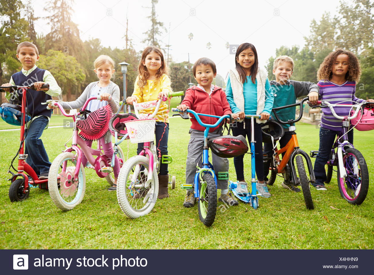 children on bikes