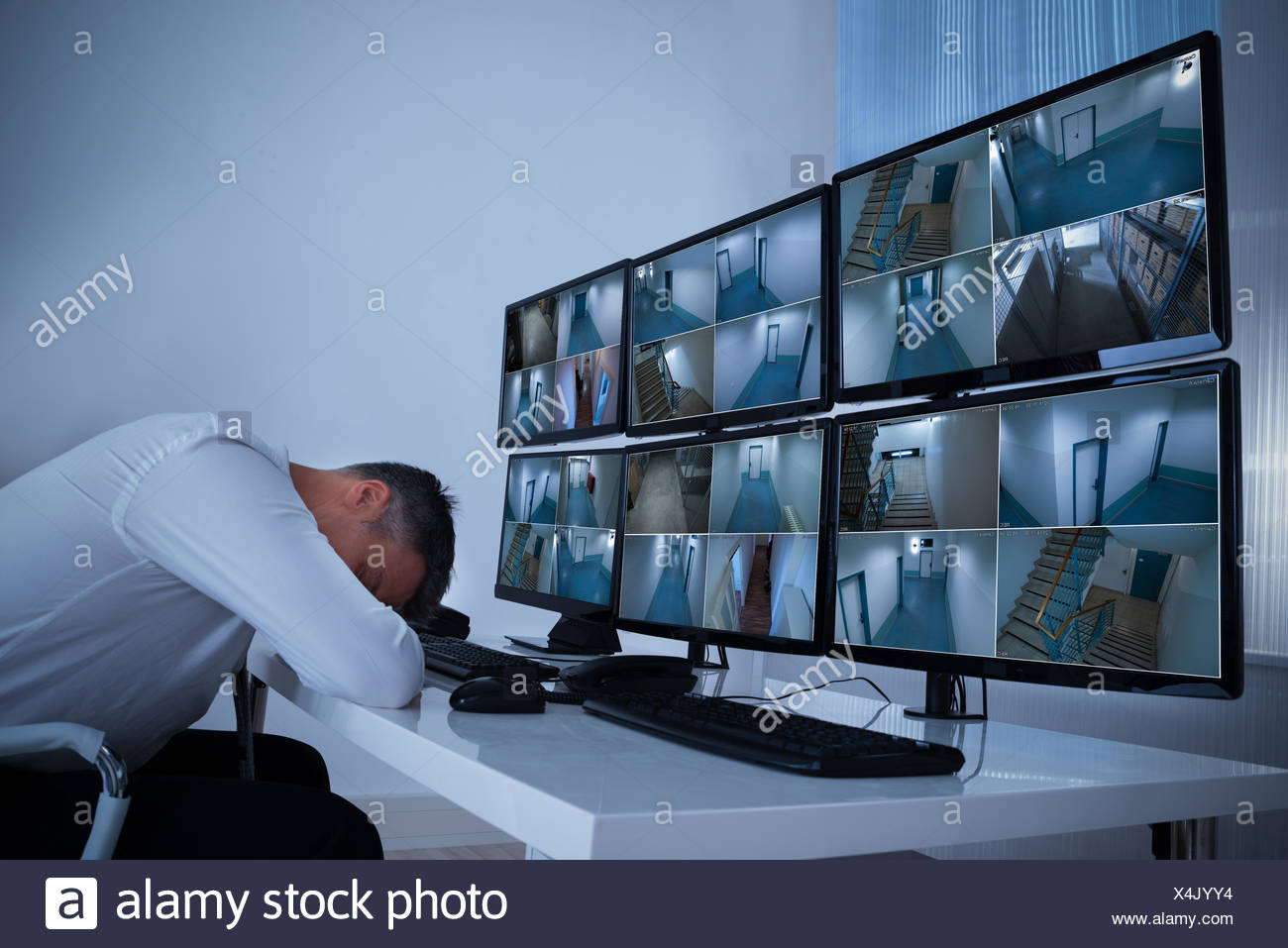 Sleep Sleeping Security Guard High Resolution Stock Photography and