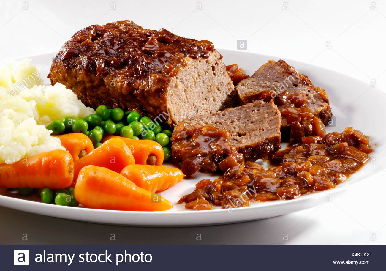 Meatloaf And Mashed Potatoes Stock Photos & Meatloaf And Mashed