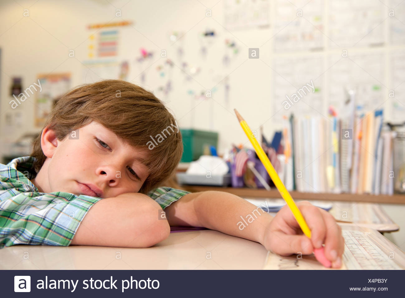 Student Not Paying Attention Stock Photo Alamy