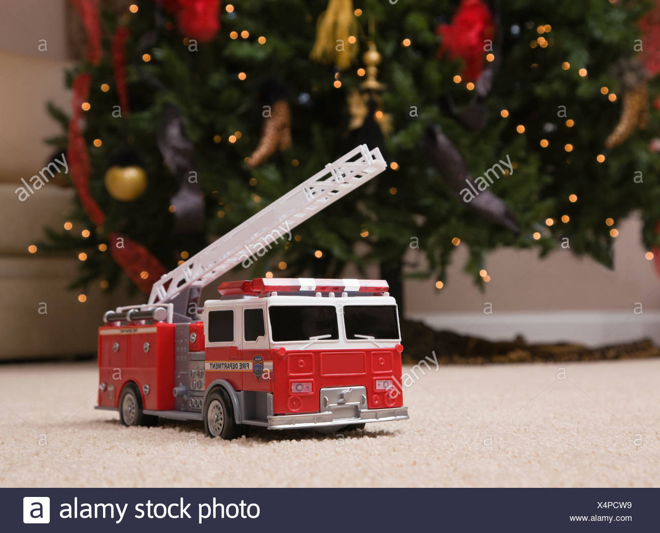 toy truck with christmas tree