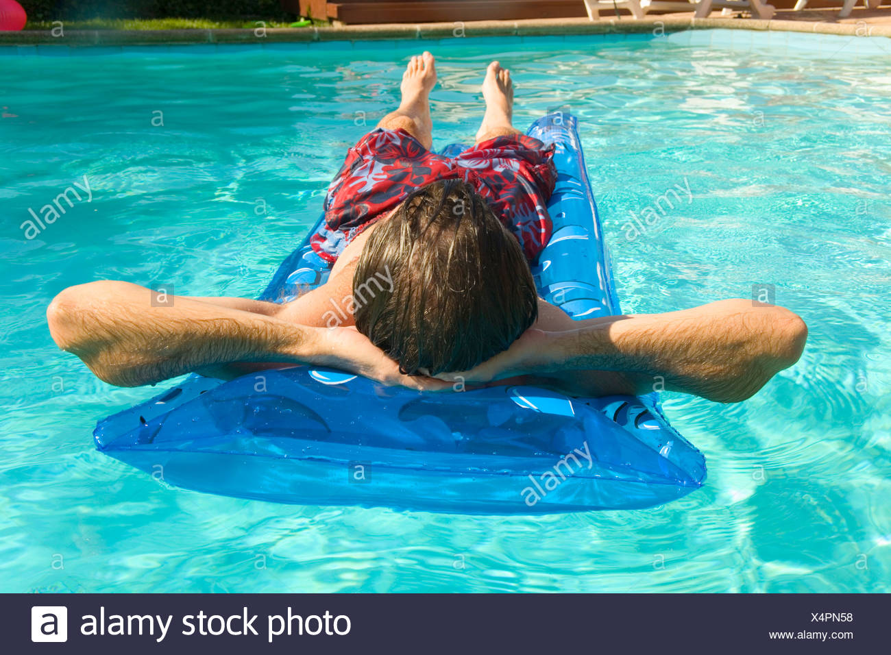 man in floaties