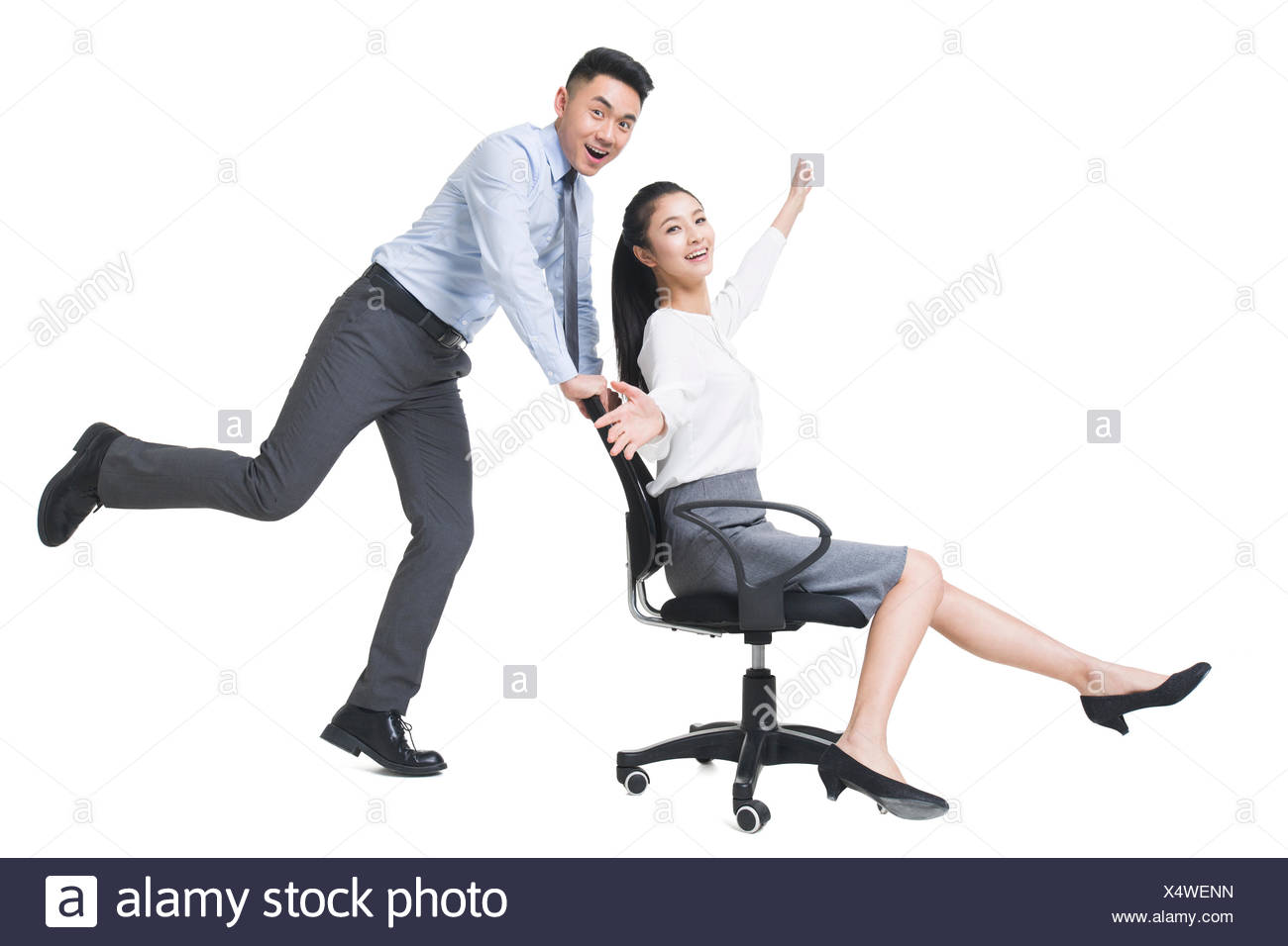 Office Chair Pushing High Resolution Stock Photography and Images Alamy