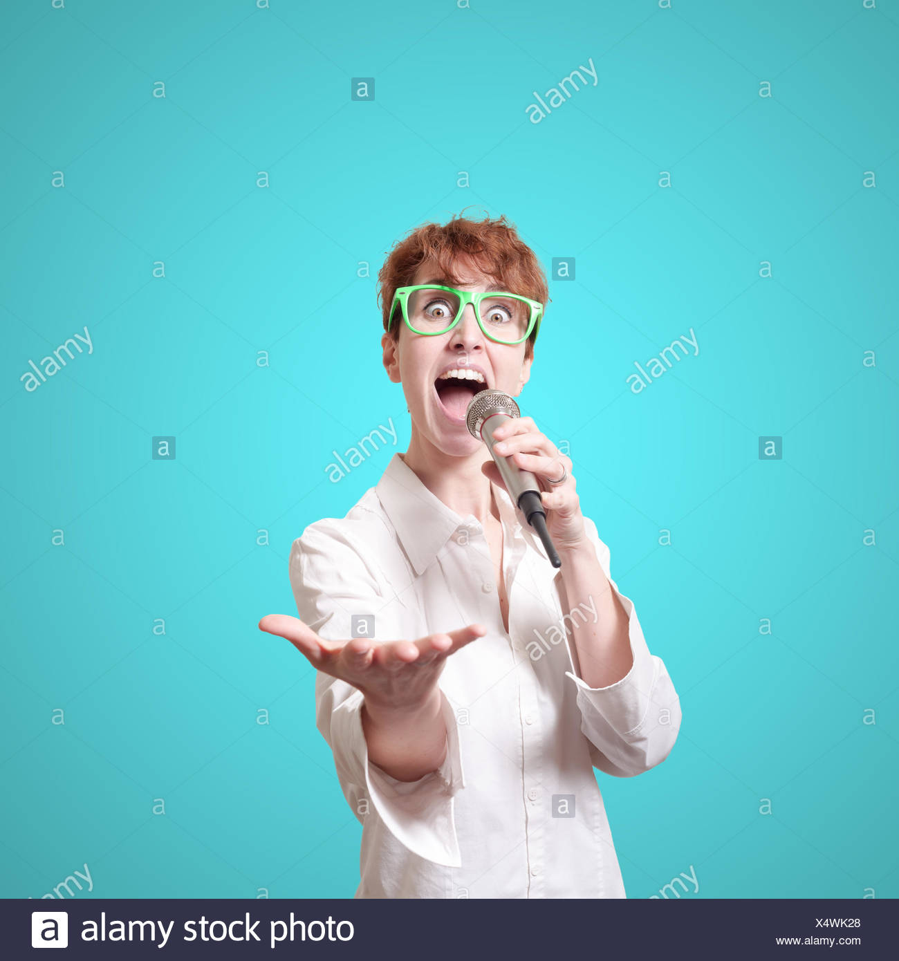 Funny Short Hair Singing Stock Photo 278388272 Alamy