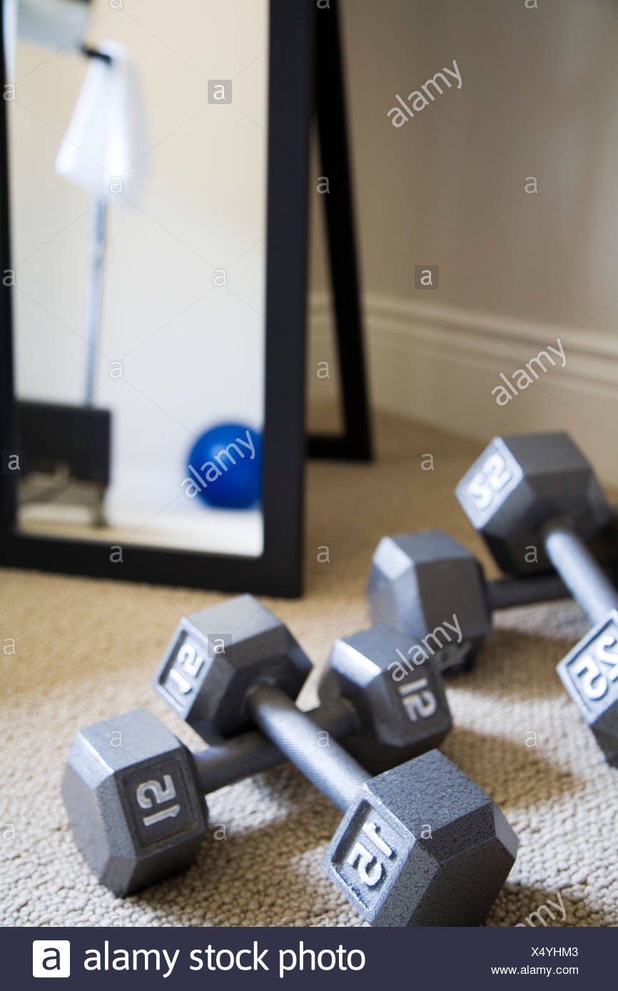 Hand Weights And Mirror Stock Photo 278431107 Alamy