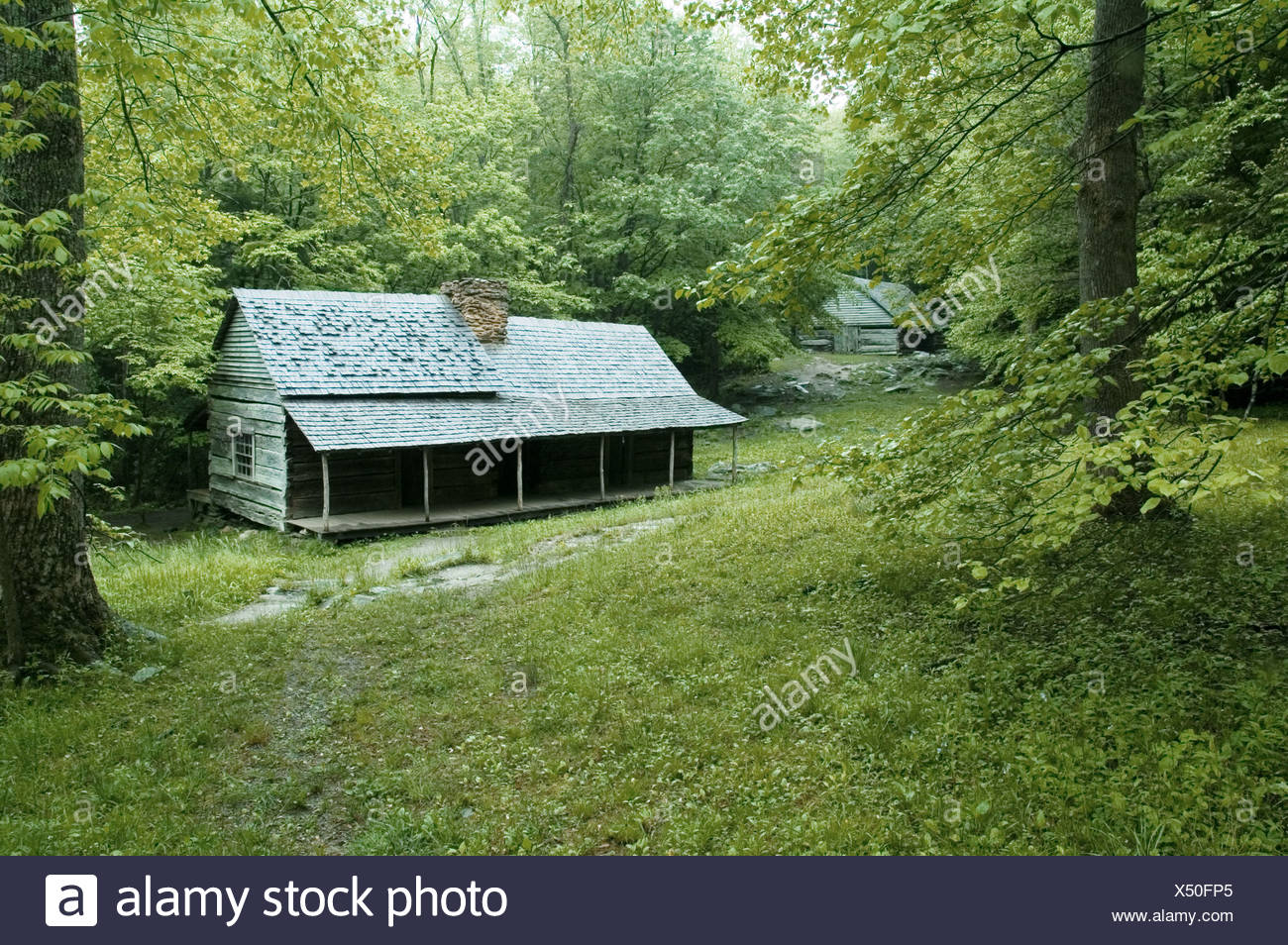 Noah Bud Ogle Cabin Great Smoky Mtns Nat Park Tn Stock Photo