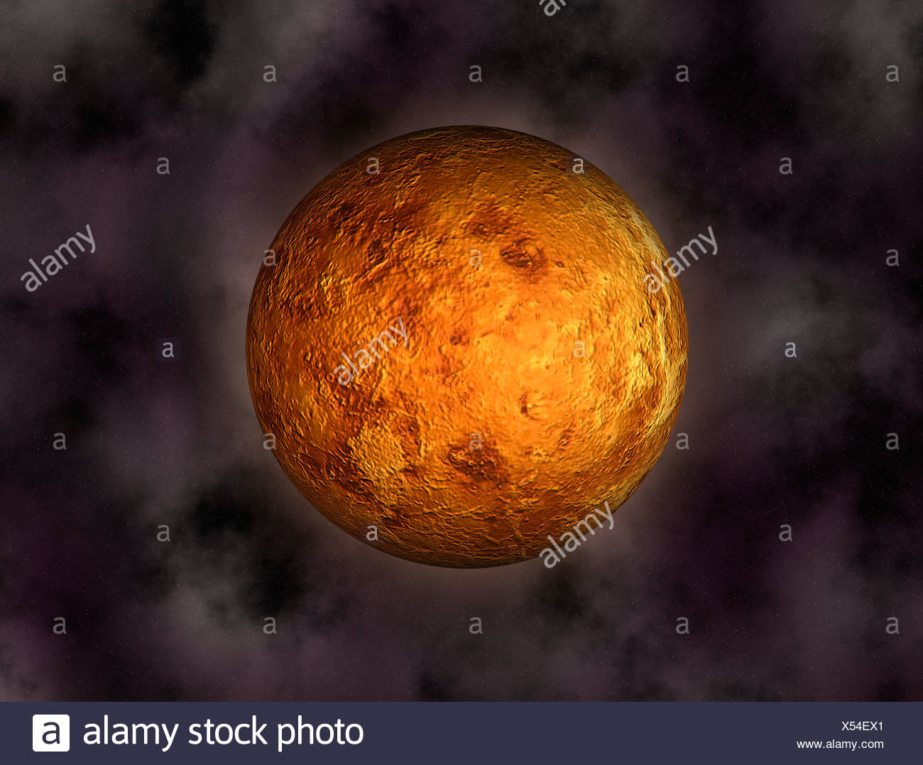 Planet Venus With Computer Generated Solar System As