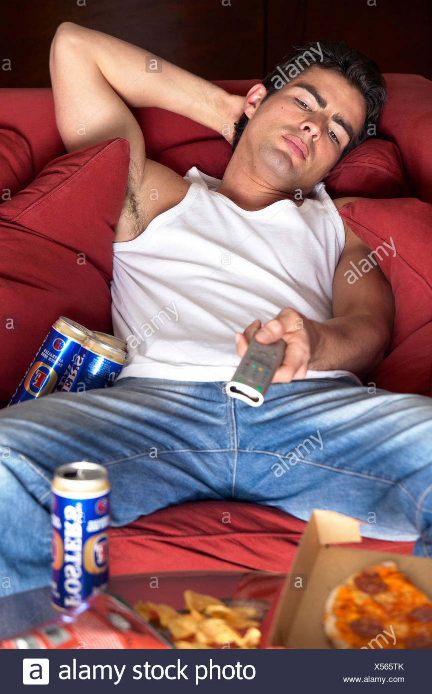 Man Sofa Slob Stock Photos Man Sofa Slob Stock Images Alamy