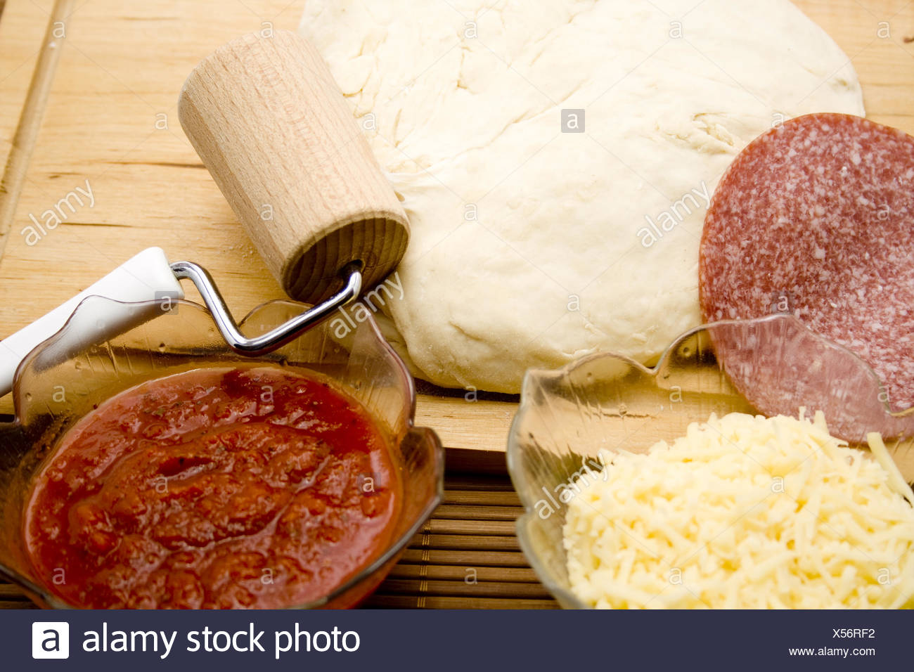 pizza salamis stock photos