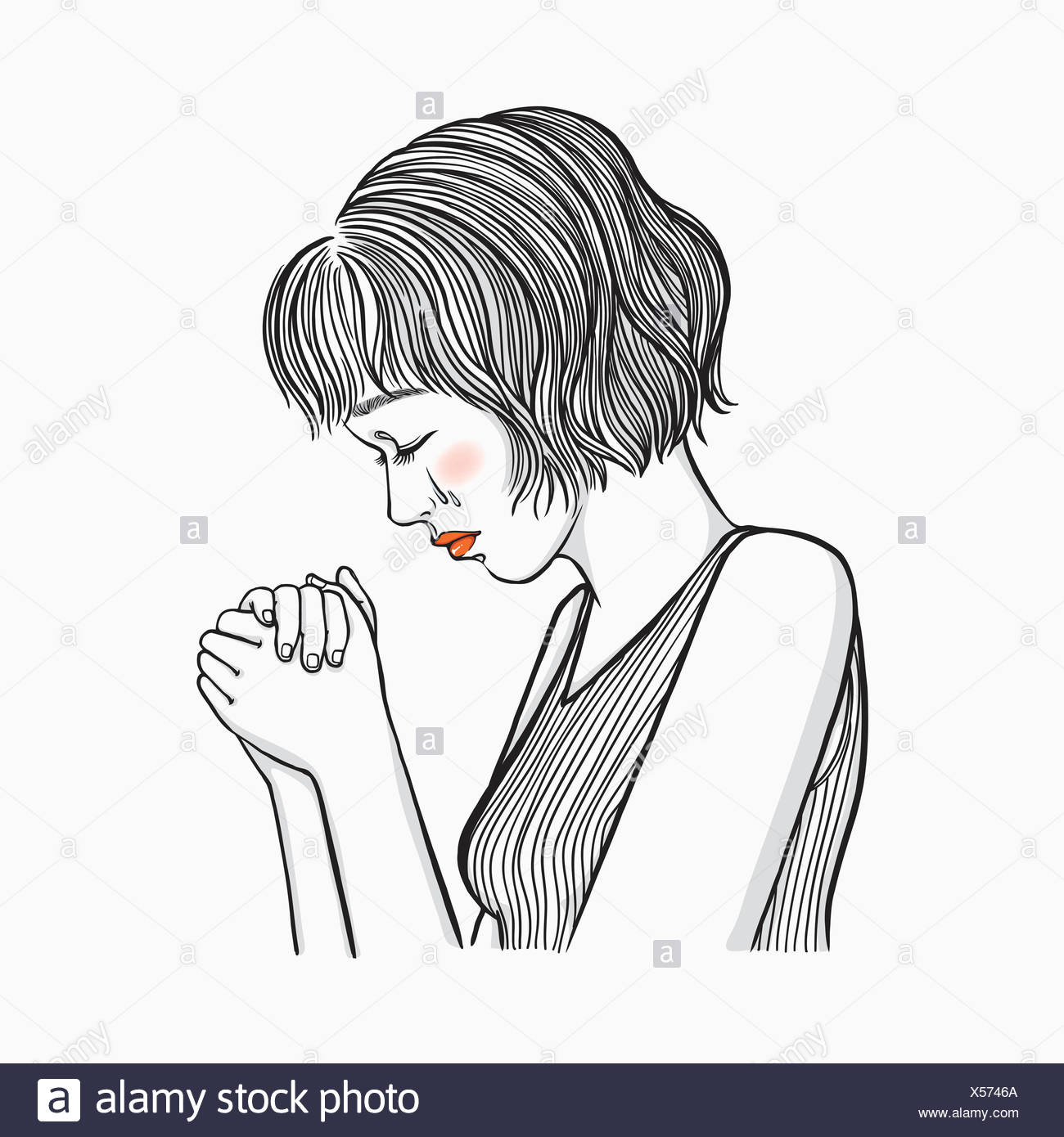 Praying Hands Drawing Cut Out Stock Images & Pictures - Alamy