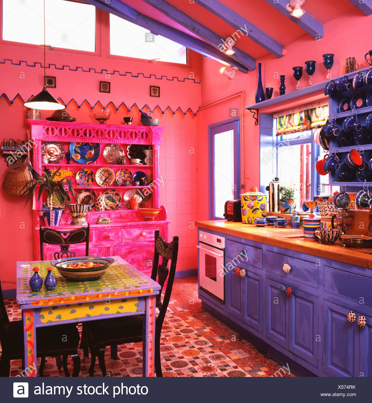 brightly painted furniture