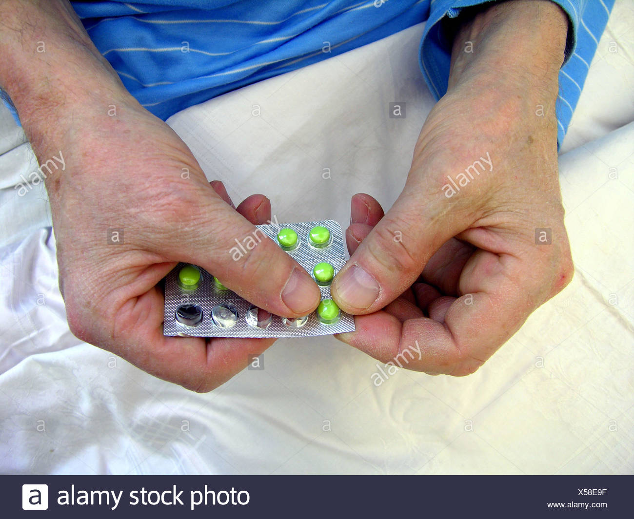 patient with tablets Stock Photo