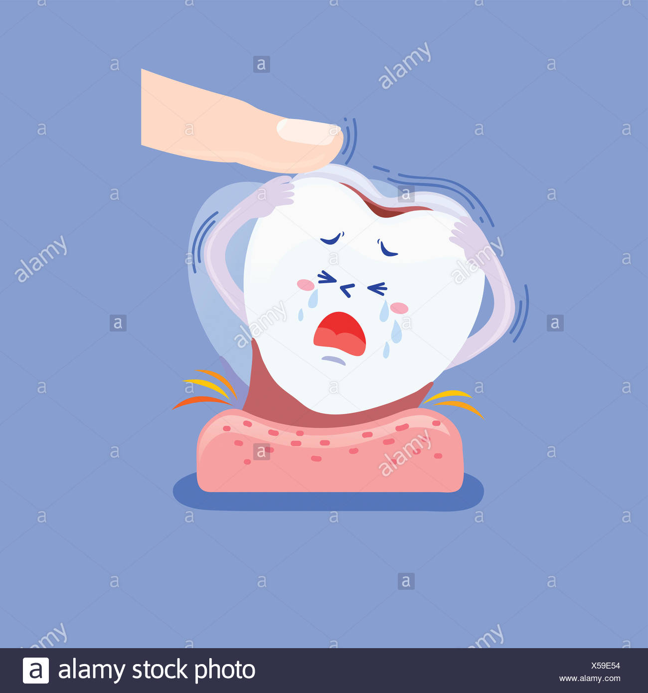 Painful toothache with shaking tooth Stock Photo: 278647856 - Alamy