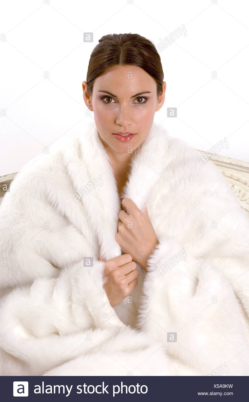 big white fur coat