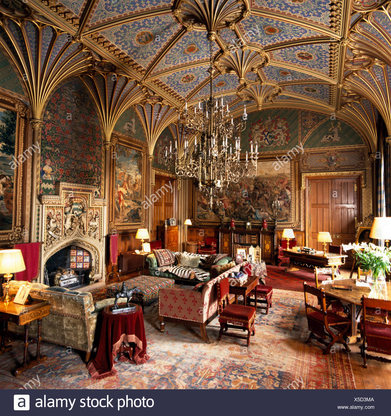 Vaulted And Painted Ceiling In Drawing Room At Eastnor Castle
