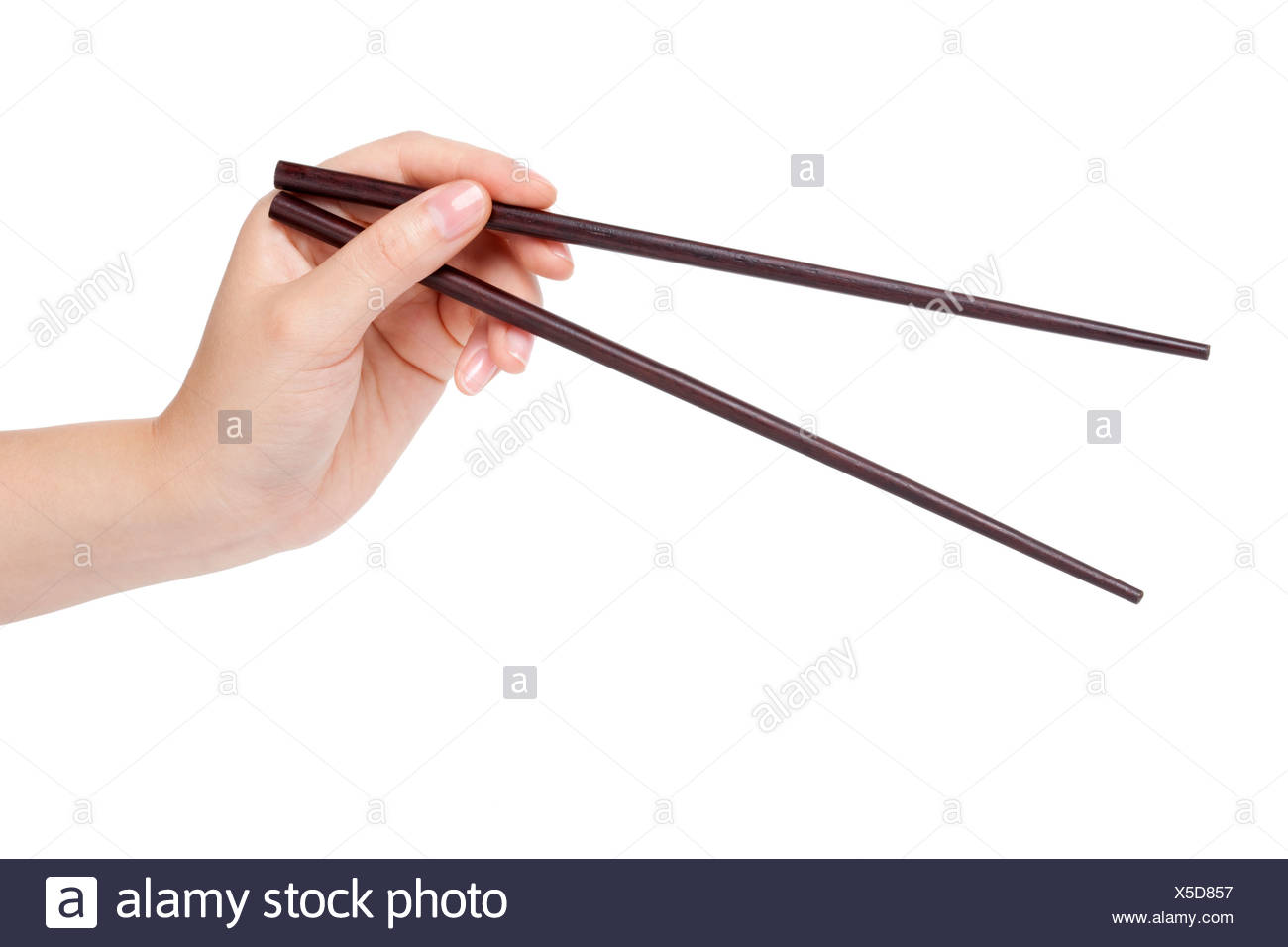 Woman Holding Chopsticks Stock Photo Alamy