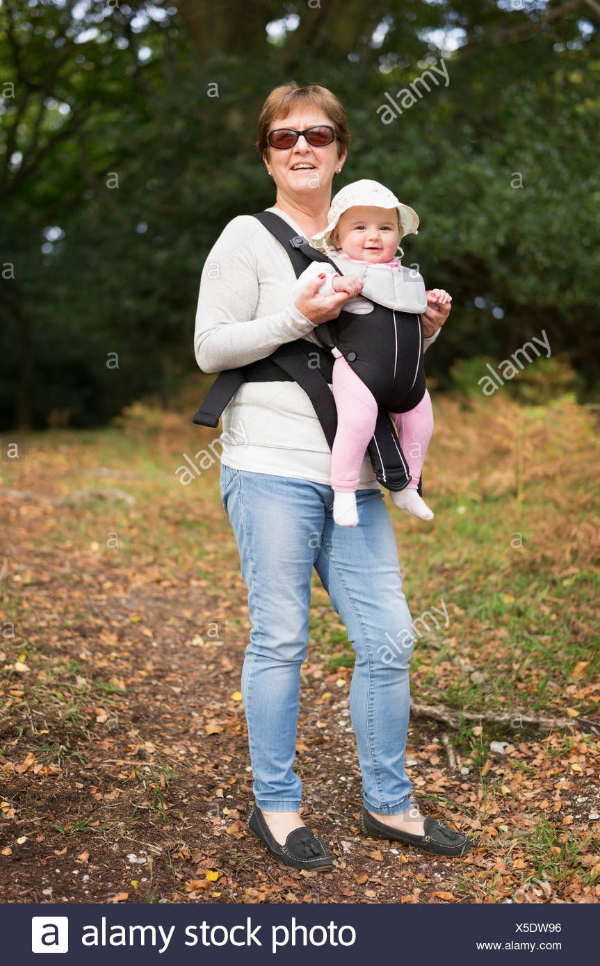 wearing a baby sling