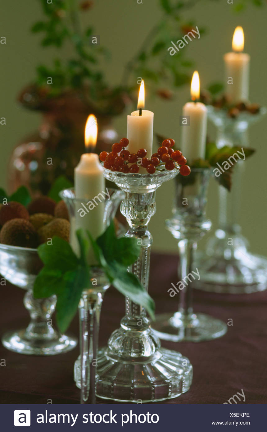 lighted candle sticks