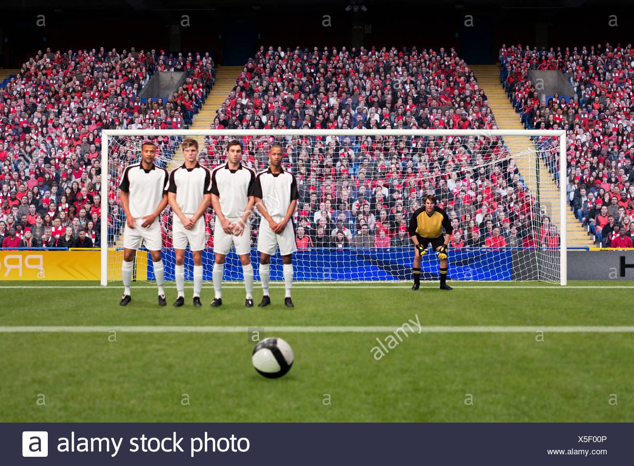 Free Kick During A Football Match Stock Photo Alamy