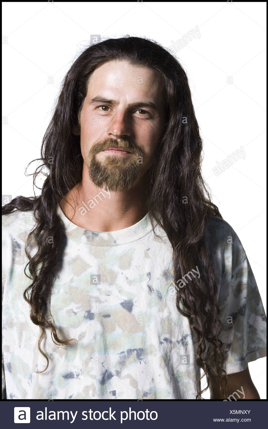 Man With Long Hair And A Goatee Stock Photo 278895427 Alamy