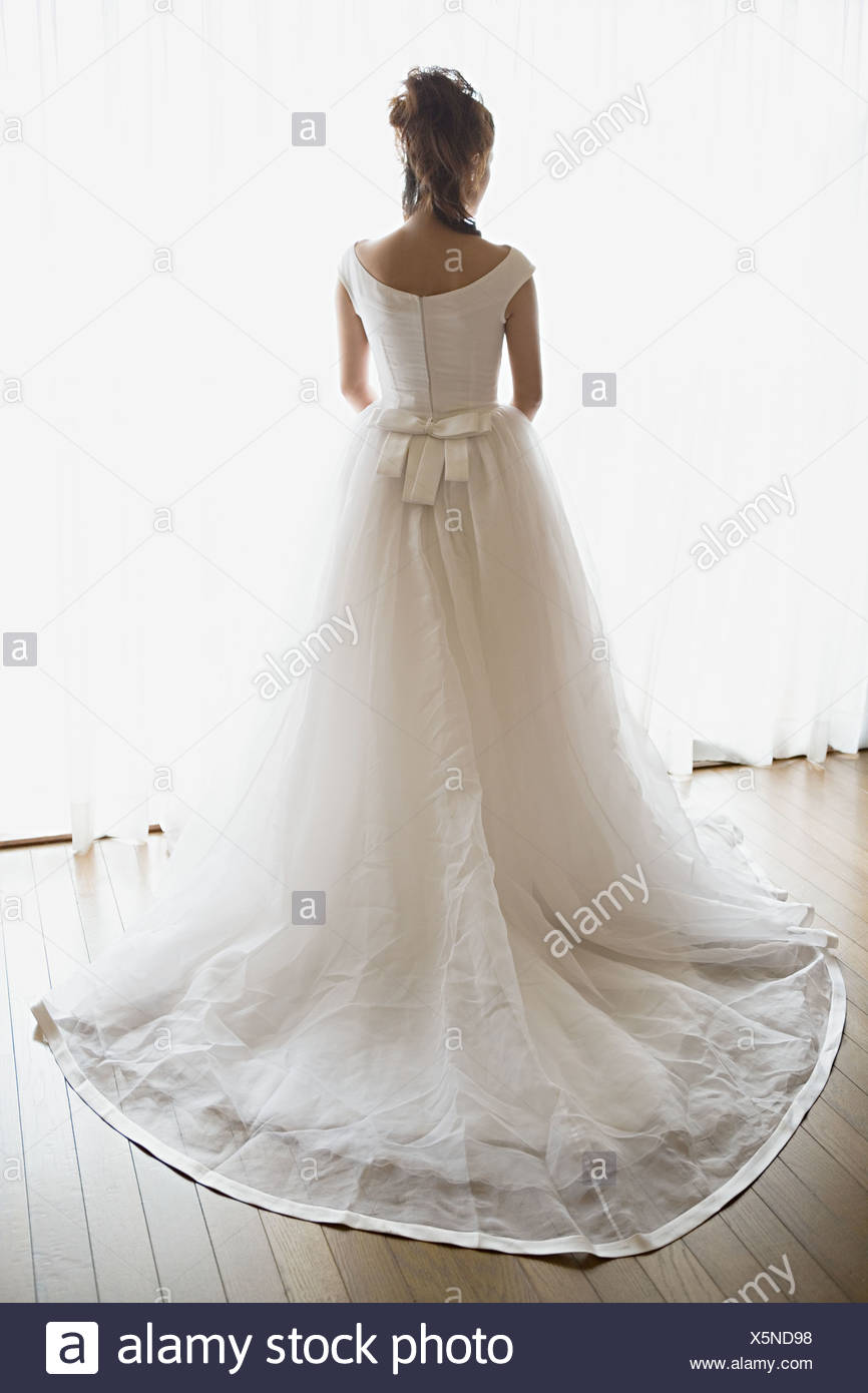 With Her Wedding Dress High Resolution Stock Photography and Images Alamy