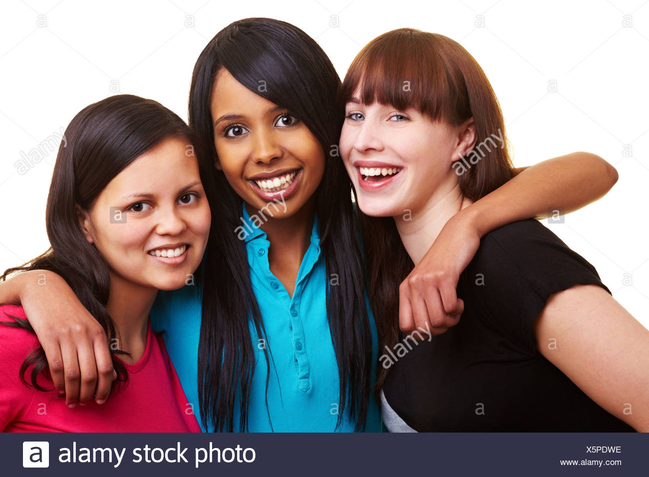 Three Friends Laughing Stock Photo Alamy