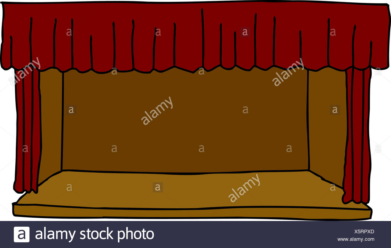 Stage Curtains Vector Stock Photos Isolated Cartoon Of Empty Stage With Red Curtains Stock Image
