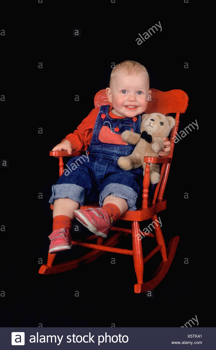 childs red rocking chair