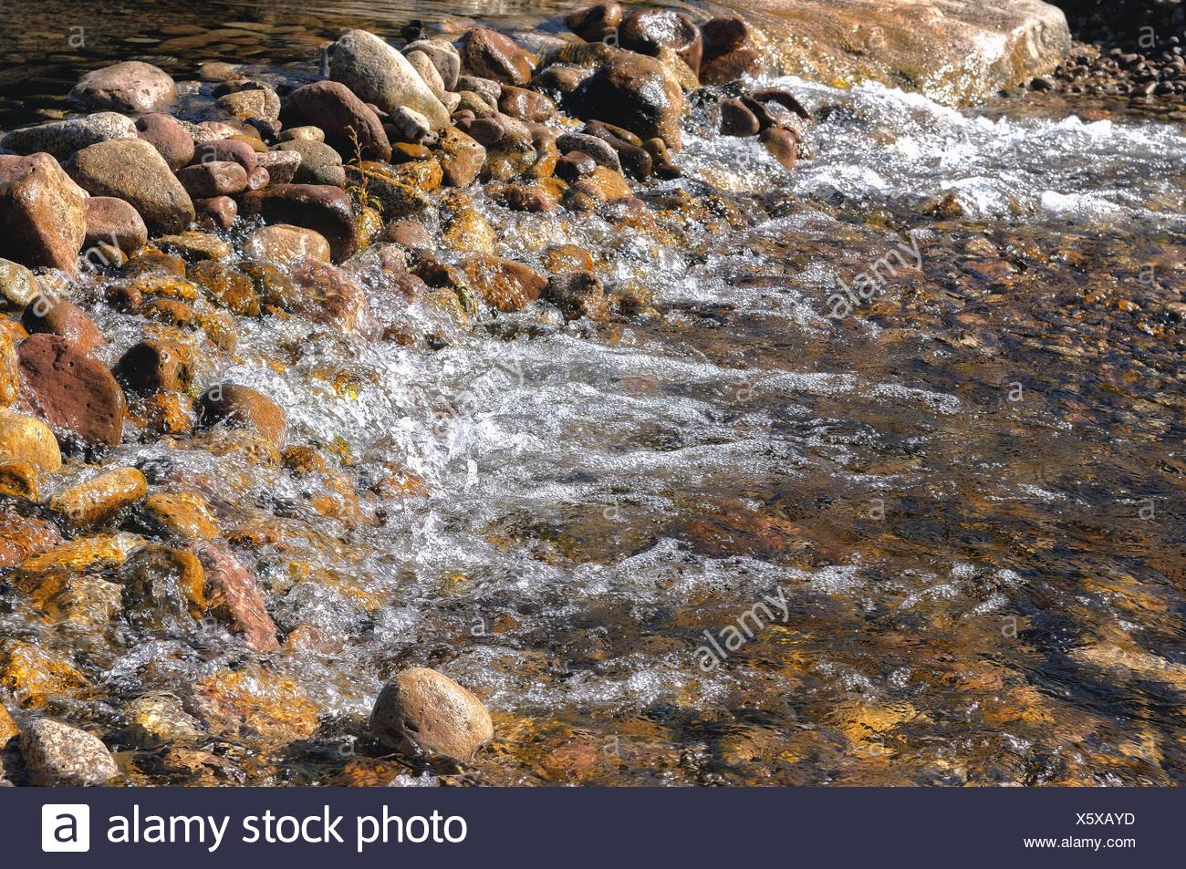 jammed and yet permeable to the stone embankment Stock Photo