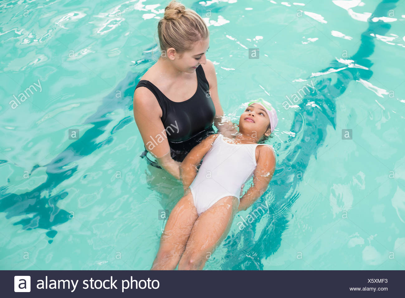 cute girl swim