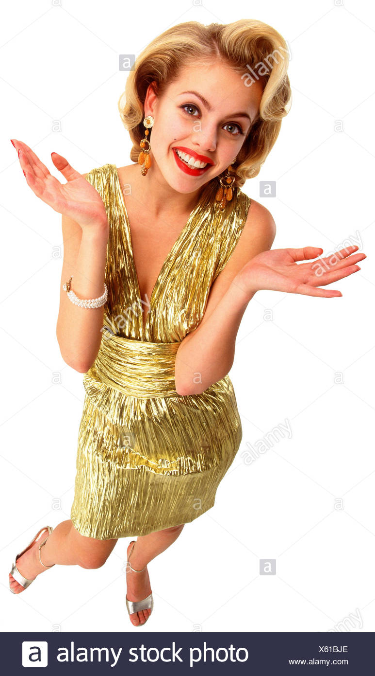 Woman Young Blond Evening Dress Imitation Marilyn - 
