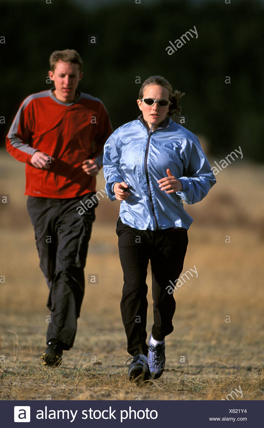 Beth Rodden and Tommy Caldwell get in some cross training during a run  Stock Photo - Alamy