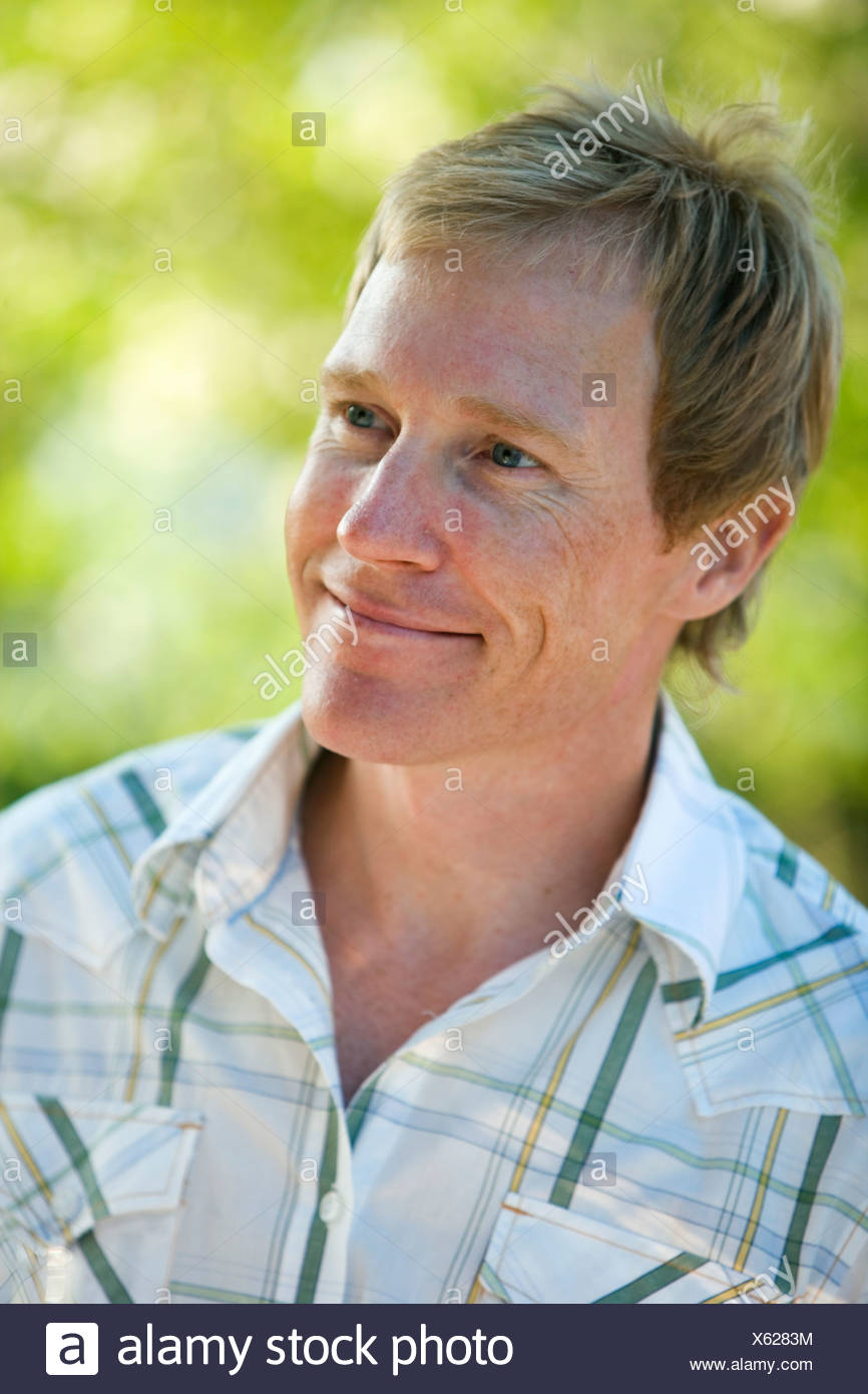 Portrait of a scandinavian man, Fejan, Stockholm archipelago, Sweden. Stock Photo