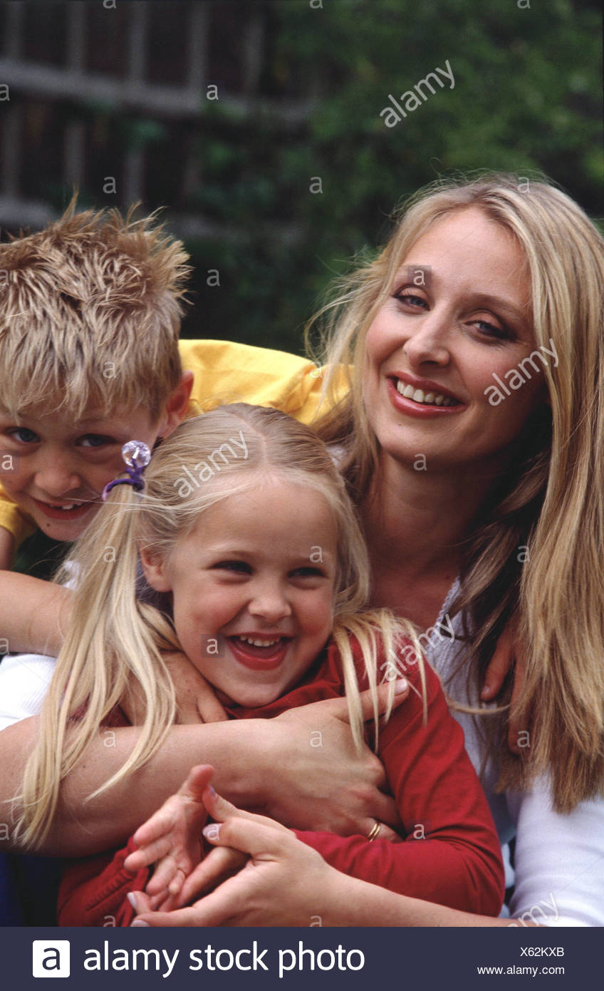 Mother Long Straight Blonde Hair Male Child Blonde Spiky Hair