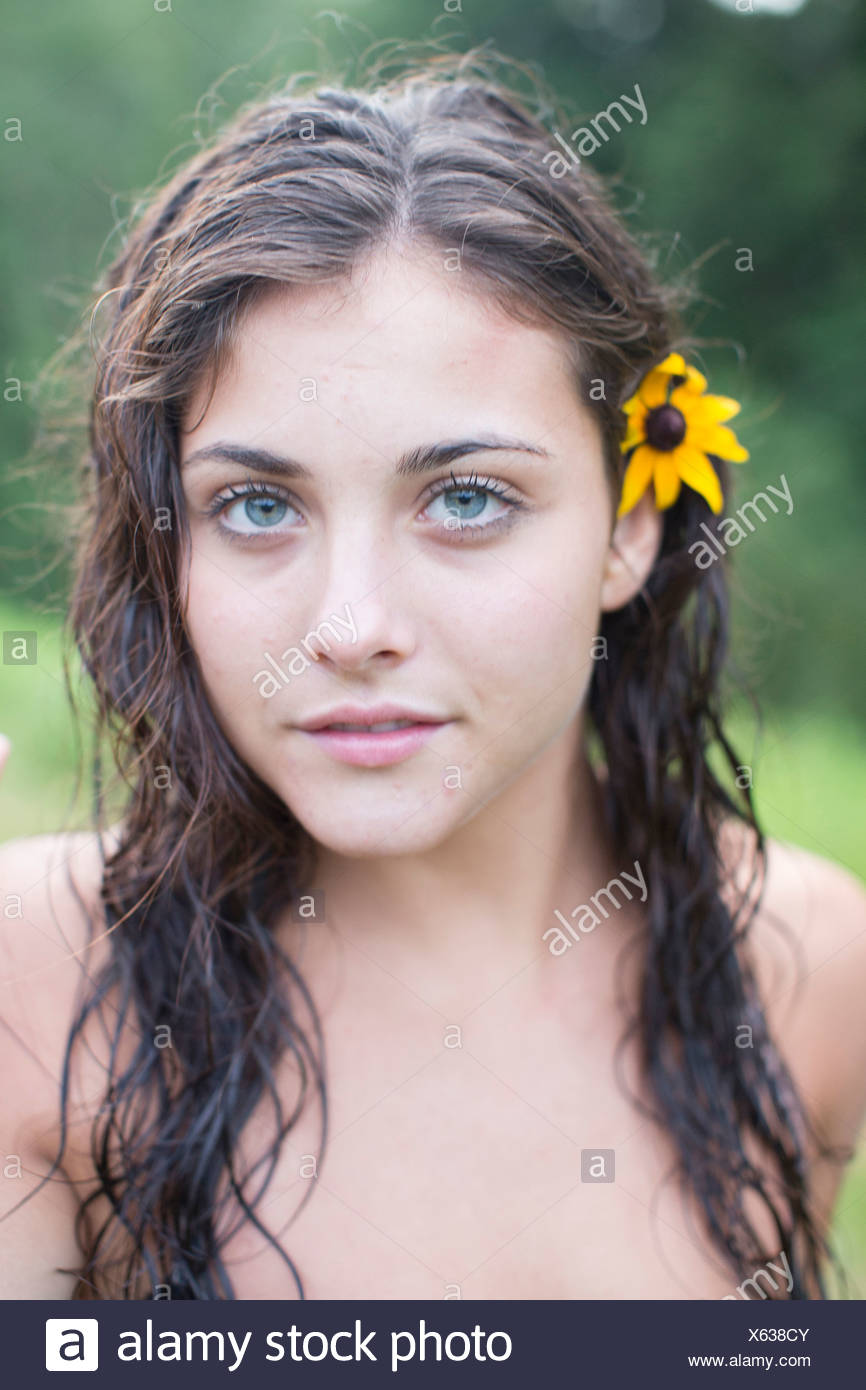 Teenage Girl Wearing Flower In Hair Stock Photo 279126315